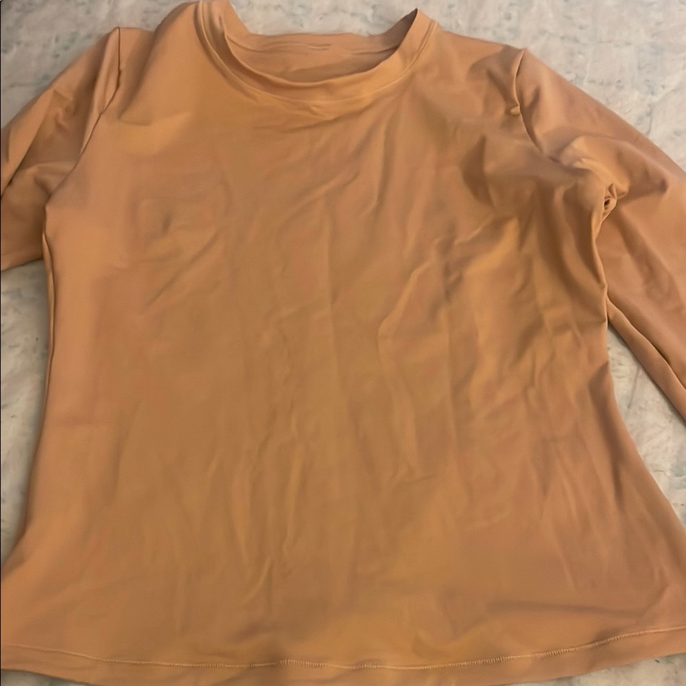 Skims Women's Tan Long Sleeve Swimshirt